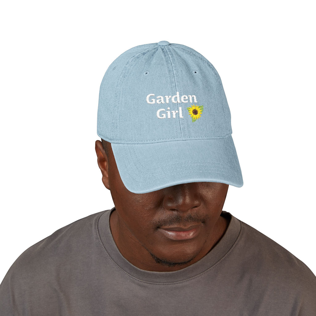 denim garden girl hat embroidered womens sun protection outdoor gardening