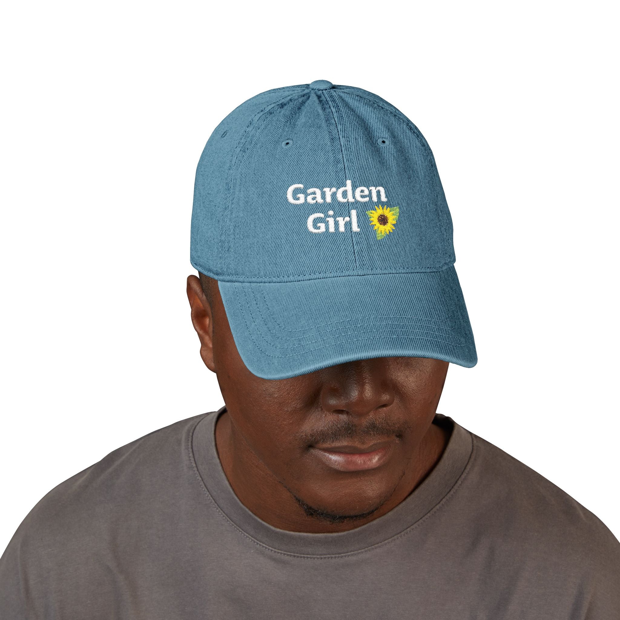denim garden girl hat embroidered womens sun protection outdoor gardening