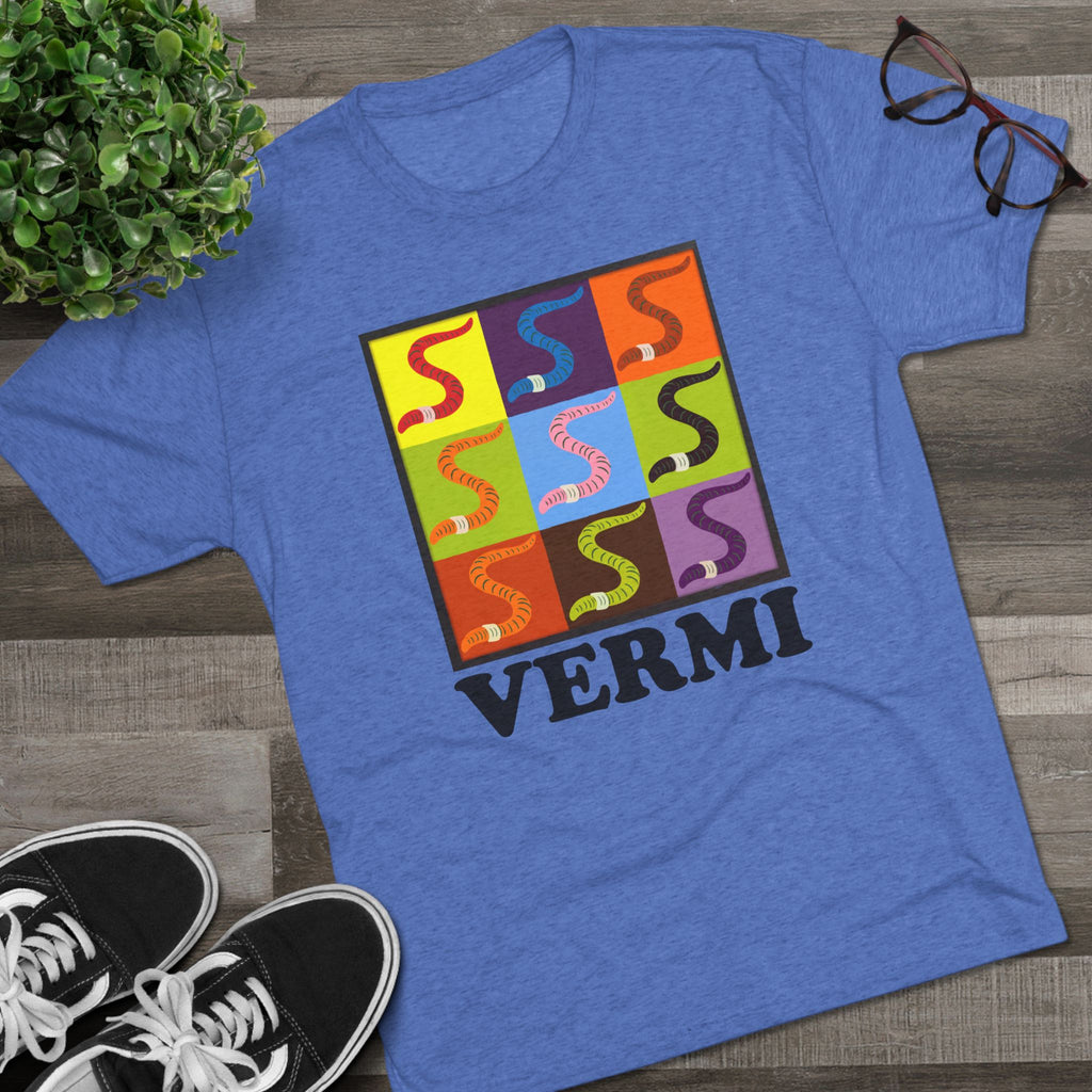 Vermi T-Shirt | Retro Gardening Shirt | Funny Worm Farmer & Gardener Gift | Composting & Soil Lover Tee