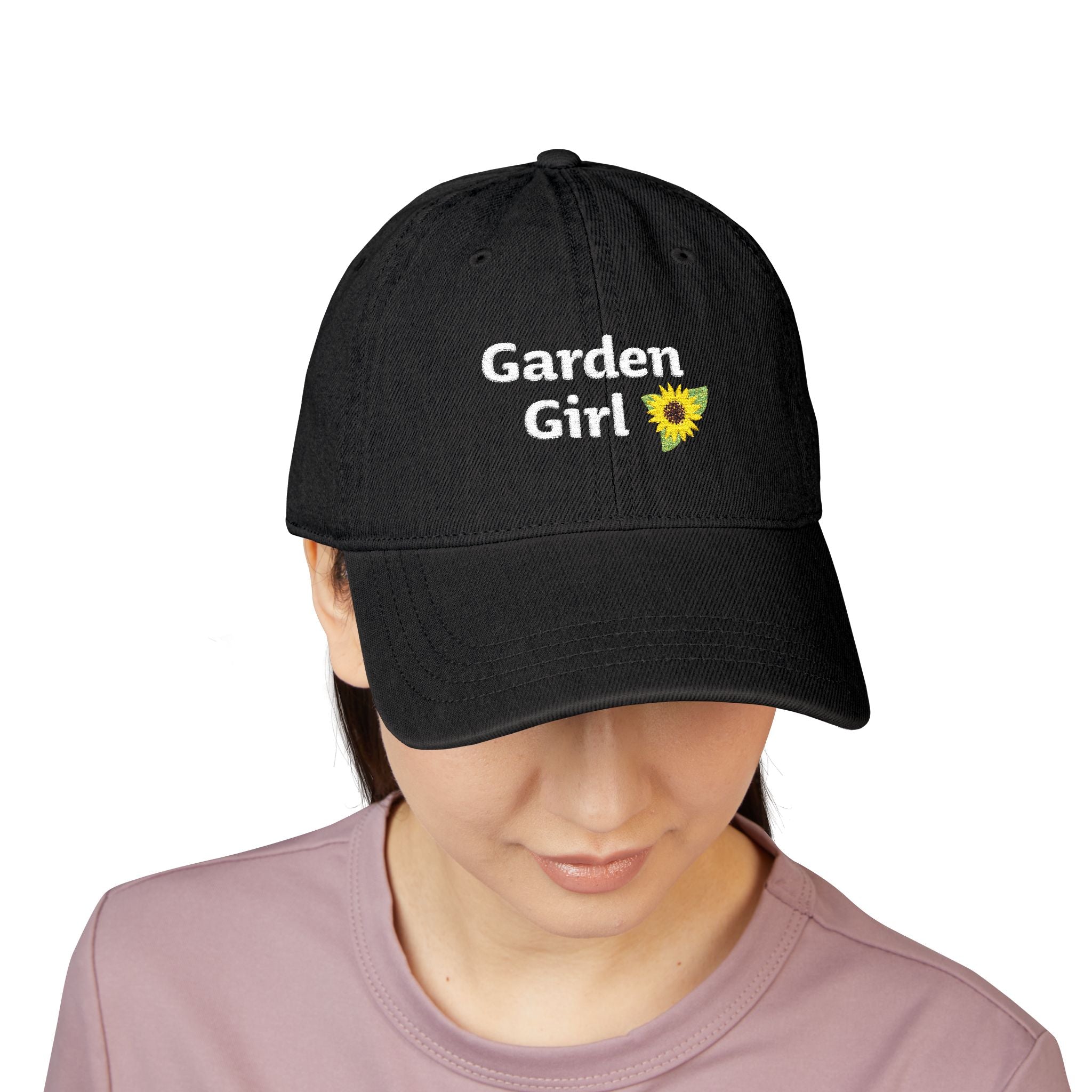 denim garden girl hat embroidered womens sun protection outdoor gardening