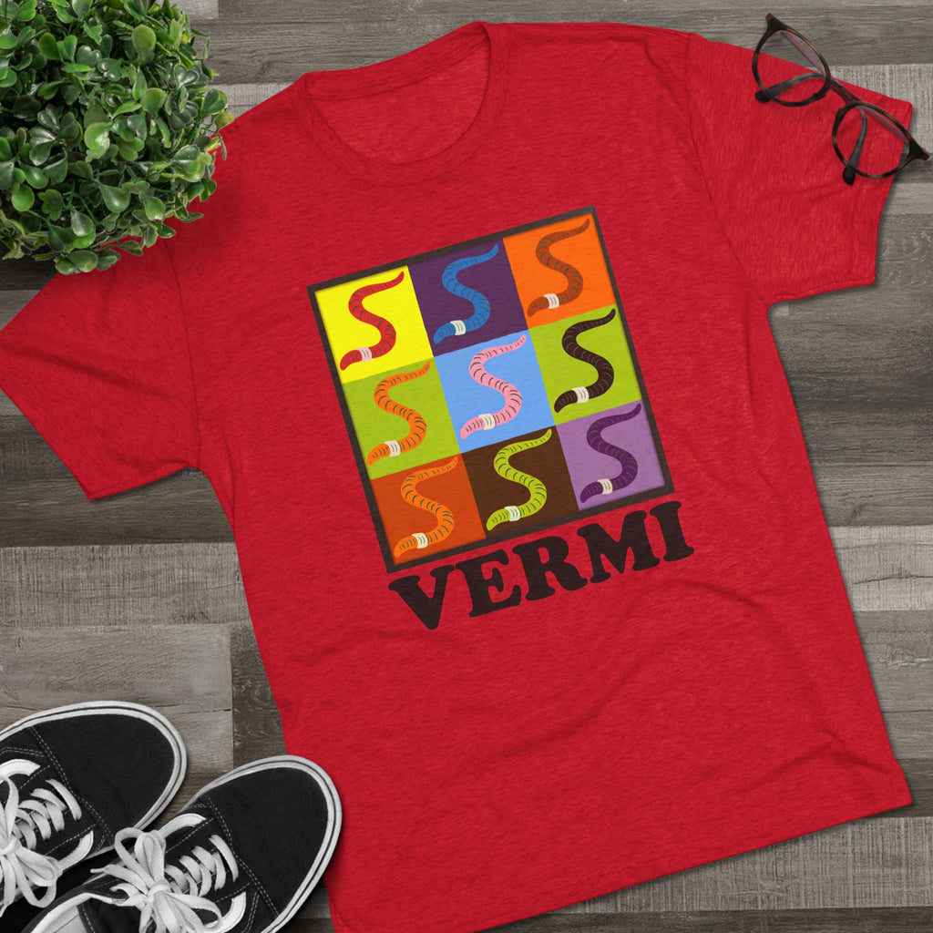 Vermi T-Shirt | Retro Gardening Shirt | Funny Worm Farmer & Gardener Gift | Composting & Soil Lover Tee