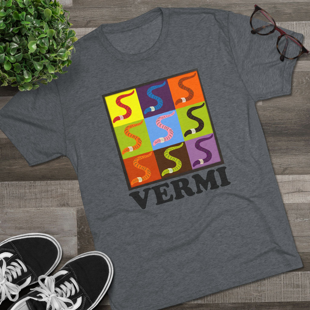 Vermi T-Shirt | Retro Gardening Shirt | Funny Worm Farmer & Gardener Gift | Composting & Soil Lover Tee