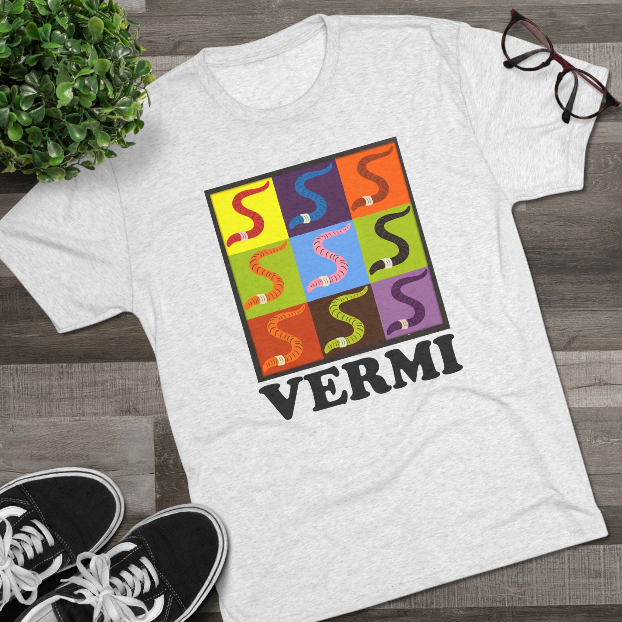 Vermi T-Shirt | Retro Gardening Shirt | Funny Worm Farmer & Gardener Gift | Composting & Soil Lover Tee